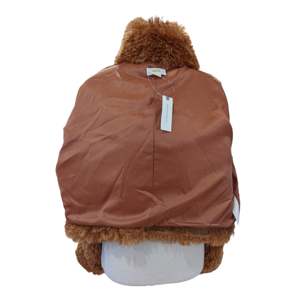 NWT Maeve by Anthropologie Women's Honey Brown Teddy Full Zip Up Coat Size M - Picture 9 of 16